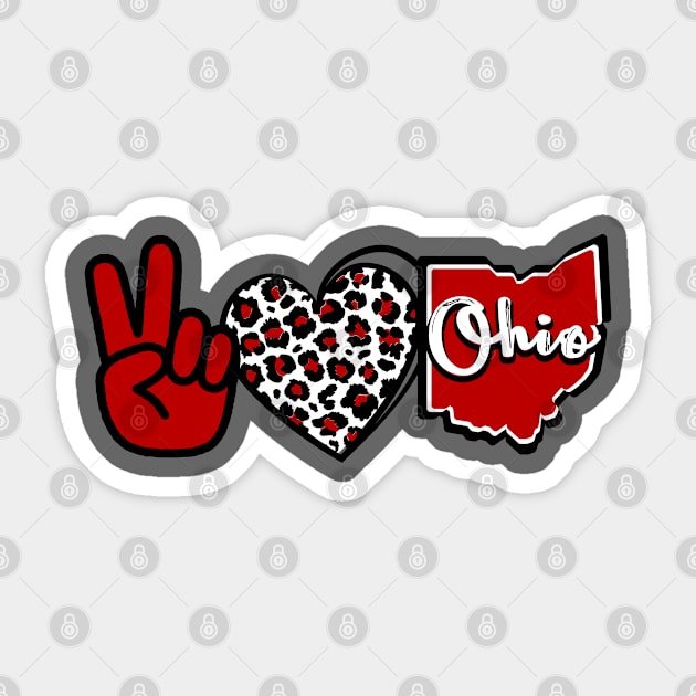 Peace Heart Ohio Sticker by Official Friends Fanatic